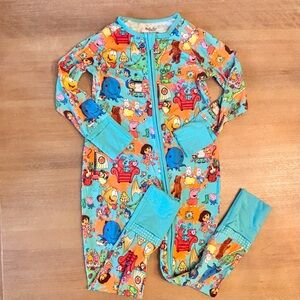 Millie Rose Bamboo Long Sleeve Zip Front Cartoon Character Sleeper, Dora, 4T